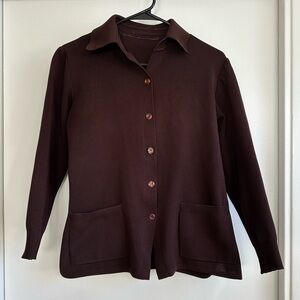 vintage espresso brown button up cardigan
